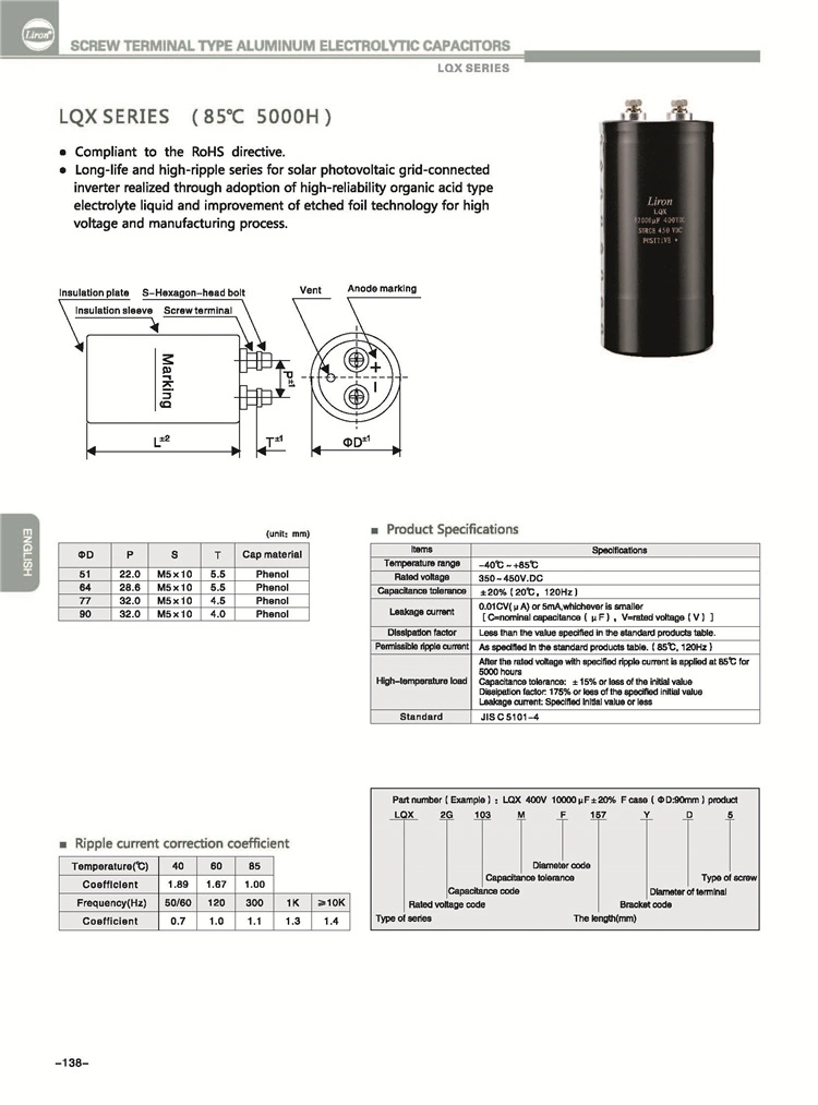 Consumer Electronics 400V 15000UF Electrolytic Capacitors, Spare Parts